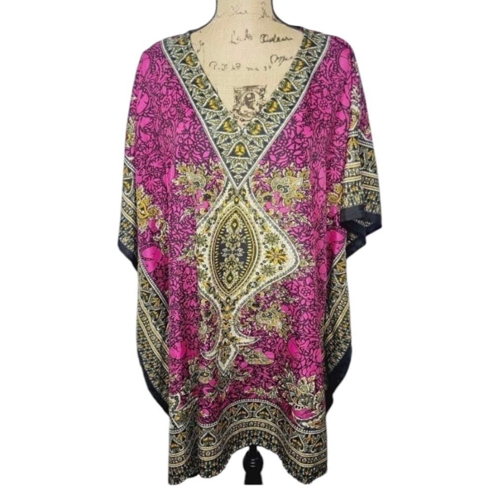 Hot Pink Barbiecore Good Times Kaftan Kimono